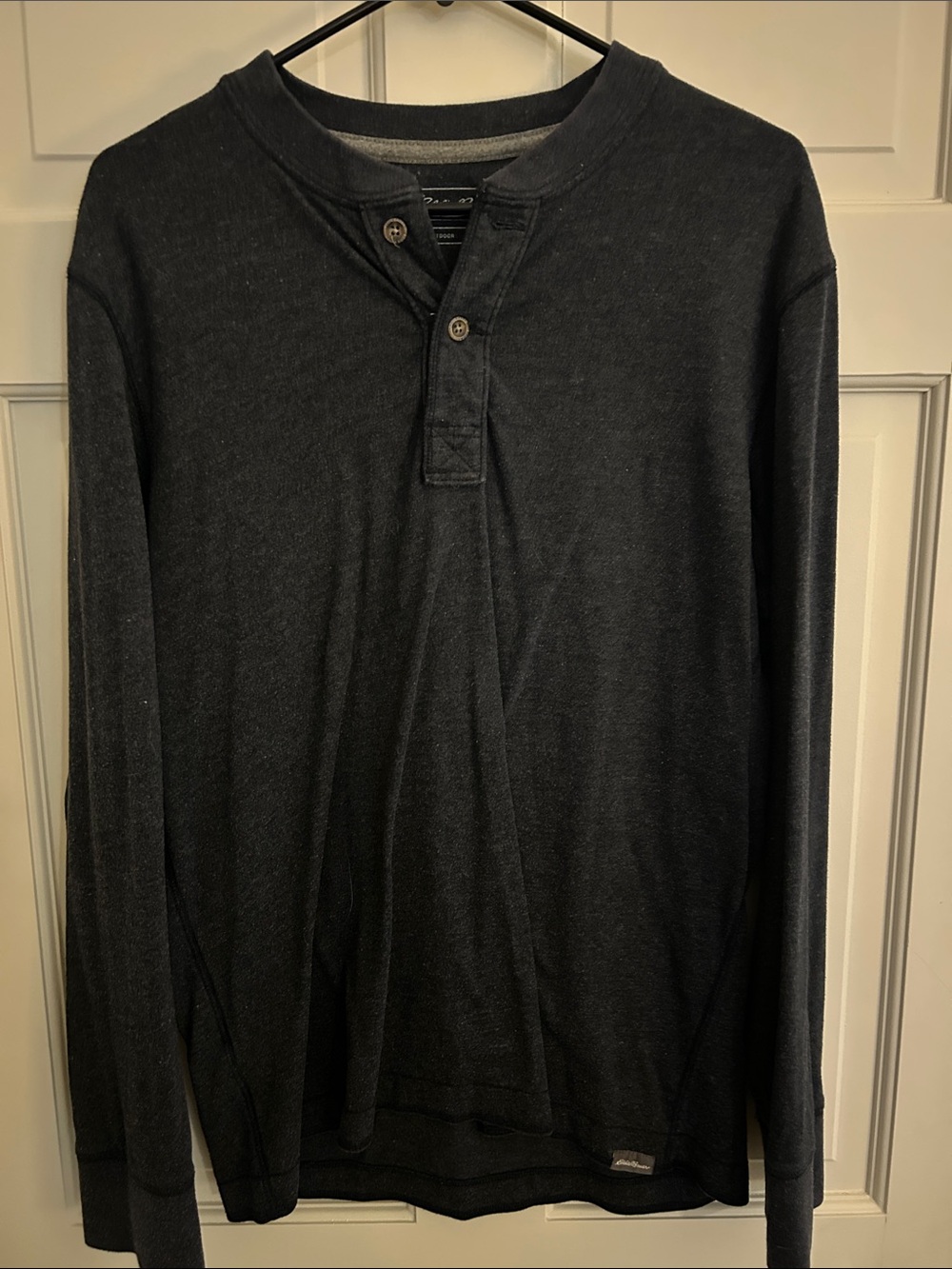 Men's Long-Sleeve Black Henley Shirt
